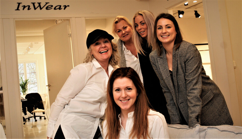 In Wear-teamet: Fra venstre randi Christiansen, Hilde Frost, Anna Jespersen, Tina Danielsen og Mona Rasch