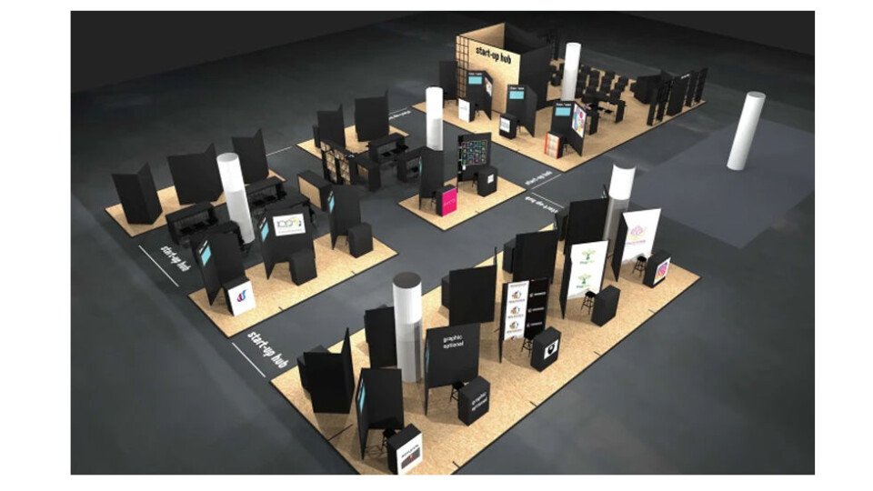 Skisse av Start up-loungen på neste Euroshop. (Illustrasjon: Euroshop)