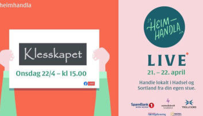Klesskapet har så langt hatt én live-sending via Facebook og er godt fornøyd med resultatet. Klesskapet har så langt hatt én live-sending via Facebook og er godt fornøyd med resultatet.