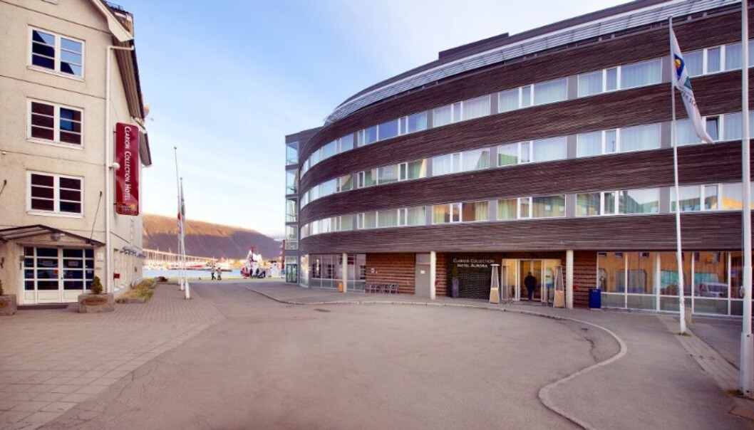 Ikke minimesse, men kunder med forhåndsavtale kan møte noen av sine leverandører på Clarion Aurora Hotel i Tromsø.Click to add image caption Ikke minimesse, men kunder med forhåndsavtale kan møte noen av sine leverandører på Clarion Aurora Hotel i Tromsø.Click to add image caption