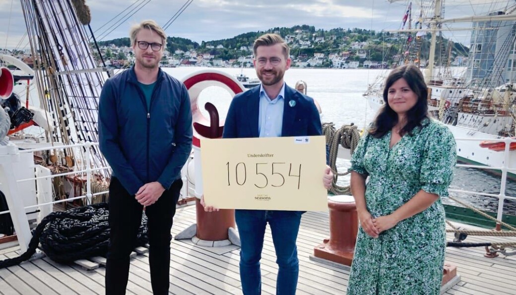 CEO i Bergans, Jan Tore Jensen og generalsekretær i WWF, Karoline Andanaur, kom med tydelige klimakrav til klima- og miljøminister Sveinung Rotevatn CEO i Bergans, Jan Tore Jensen og generalsekretær i WWF, Karoline Andanaur, kom med tydelige klimakrav til klima- og miljøminister Sveinung Rotevatn