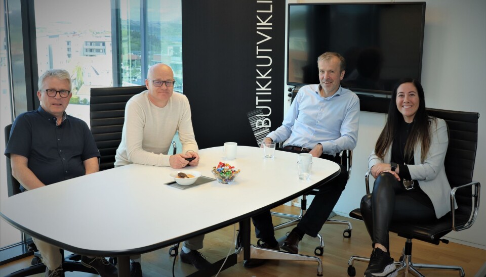 De fire medarbeiderne i Butikkutvikling: Kjetil Selvåg, Ernst Kåre Dybing, Lars Helgeland og Anita Olsen