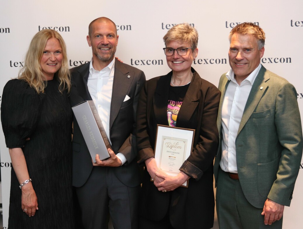 Årets Texcon-medlem ble Skonnord på Ski. Anniken Skonnord Bacher og Ole Henrik Bacher sammen med Kristine Andersen og Thomas Vethe i Texcon.