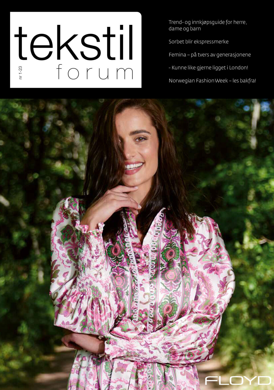 Empty article - Title Magasinforside Tekstilforum med smilende kvinne.
