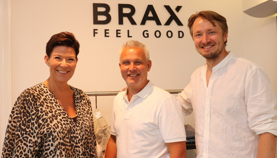 Diana Obst, André Kristiansen og Kent Vingelsgaard skal selge Brax i Norge.